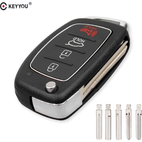 KEYYOU 4 Button Filp Remote Car Key Shell Fob Case For Hyundai Tucson Mistra HB20 SANTA FE IX35 IX45 Accent I40 Solaris