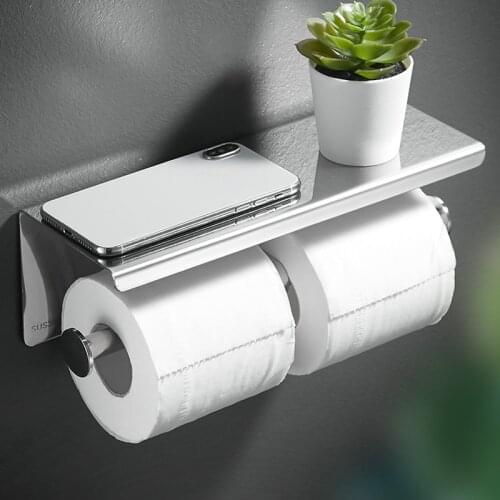 Roll Paper Holder 304 Stainless Steel Toilet Phone High-quality Steel Storage Rack Bathroom Hand Carton Wall Hanging Tissue