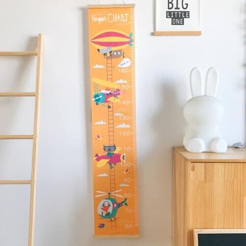 Kid Height Chart Canvas Hanging Growth Chart Nordic Measurement Ruler Animal Dinosaur Pattern Wall Decor Kid Room Hanging Decor