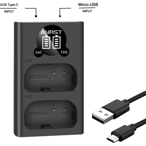 DMW-BLJ31 DMWBLJ31 BLJ31 Battery Charger LED USB Dual Charger for Panasonic LUMIX S1, S1R,S1H, LUMIX S Series Batteries