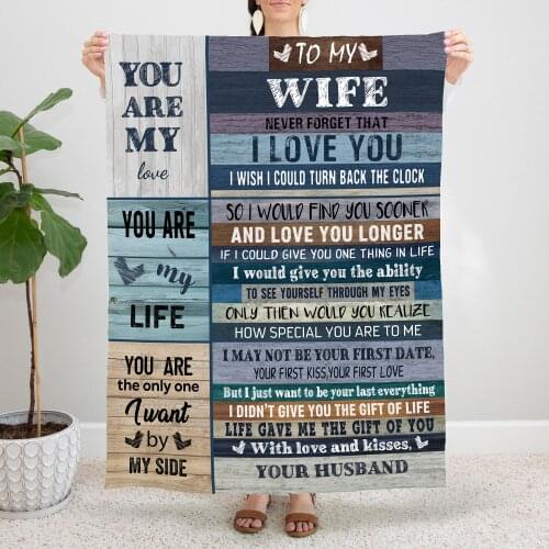 To My Wife Gift From Husband You Are My Life Valentines Day For Bedding Sofa And Travel Soft Throw Blankets for Home Bedspreads