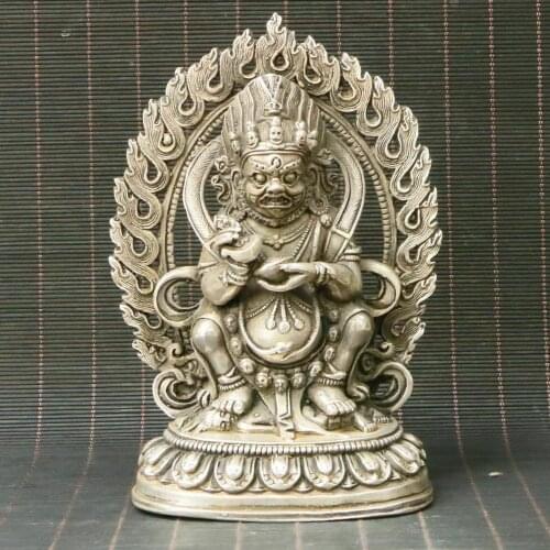 Chinese exquisite Silver copper Handmade make Buddha statue