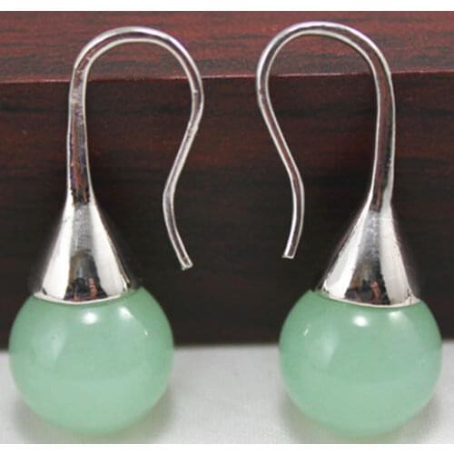 Beautiful 12mm green pink yellow red purple jade / tiger eye jade earrings