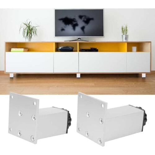 4Pcs 80mm/100mm Square Aluminum Alloy Furniture Cup Adjustable Height Cabinet Table Sofa Leg Support