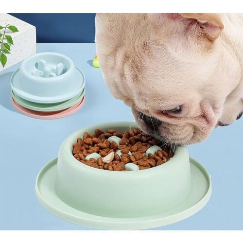 Pet Dog Slow Feeding Food Bowls Puppy Slow Down Eating Drinking Feeder Dish Bowl Prevent Obesity Plastic Bowl Cats Dogs Supplies