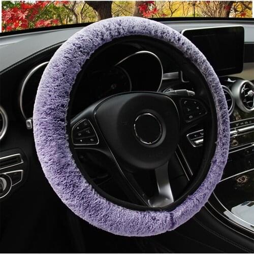 Soft Long Plush Covers 3 Colors Car Steering Wheel Cover Auto Interior Accessories Winter Warm Covers Universal Car-styling