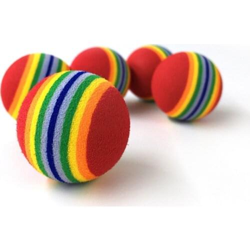 5/10pcs Soft Cat Toys Pet Dog Ball Toys For Small Dogs Rainbow Ball Chew Puppy Dog Toys Pets Kitten Activity Chase Accessories