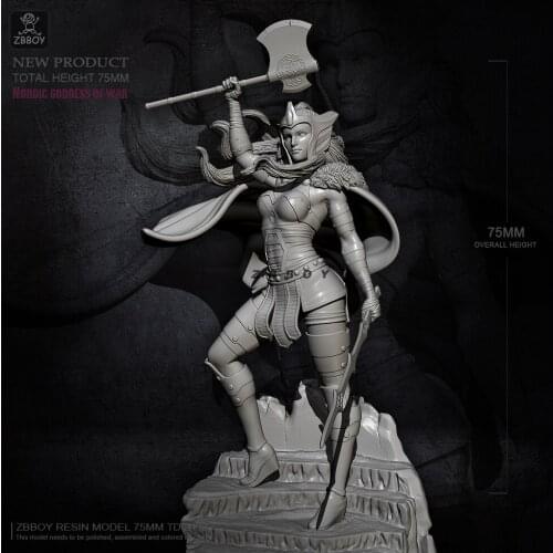 75MM Resin model kits figure Goddess of war self-assembled TD-2462