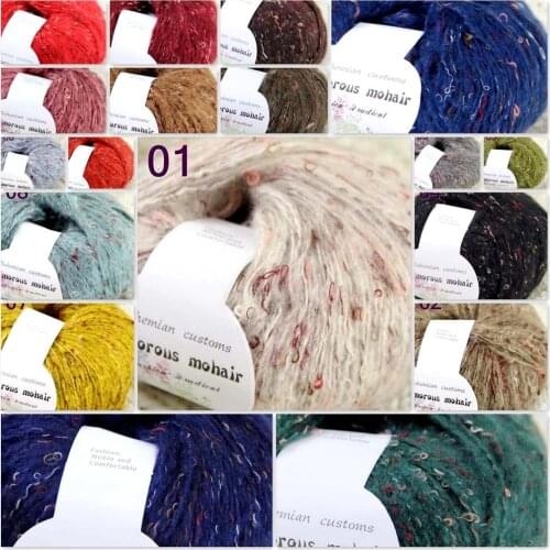 Sale 4ballsX50gr Luxury Fluffy Soft NEW MOHAIR Shawls Hand Knit Crochet Yarn 825-4