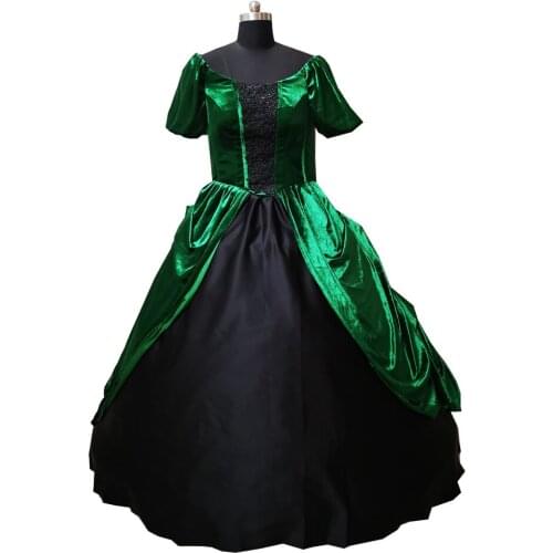 New green Vintage costumes 18th Duchess Retro medieval Renaissance Reenactment Theatre Civil war Victorian dress D-367