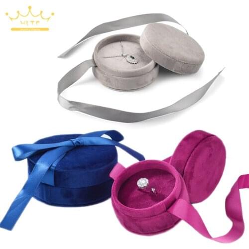 Jewelry Organizer Velvet Engagement Ring Box Necklace Pendant Jewelry Display Silk Ribbon Gift Box Holder Accessories Container