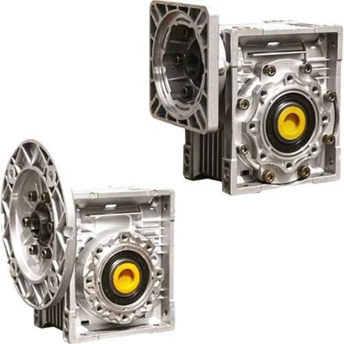 Reduction ratio 5:1 10:1 20:1 to 100:1 Worm Reducer RV040 Gearbox Speed Reducer With Shaft Sleeve Adaptor for Nema 34 Motor