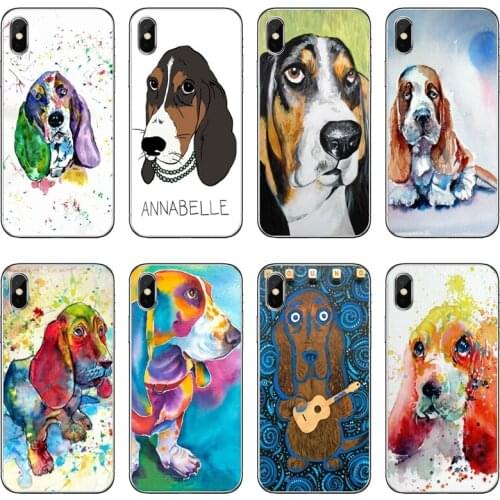 Basset Hound dog art portraits For LG G5 G6 G7 Q6 Q7 Q8 Q9 V30 X Power 2 3 Nokia 6 7 8 9 For OnePlus 3T 5T 6T cover case