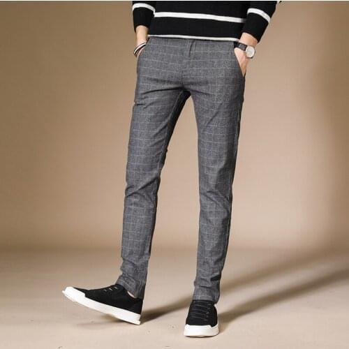 Casual Pants Men Fashion with Pockets Slim Fit Chinos Fashion Trousers Male Brand Clothing 2 colour Plus Size 28-40