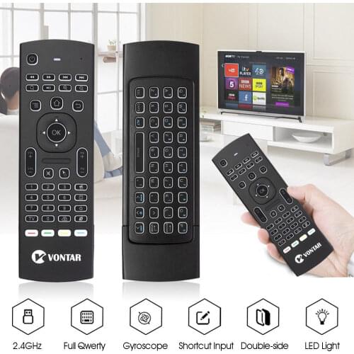 81 Keys Up to 5M 2.4G RF Backlit Fly Air Mouse Wireless Full Keyboard Remote Control for KODI TV BOX PC