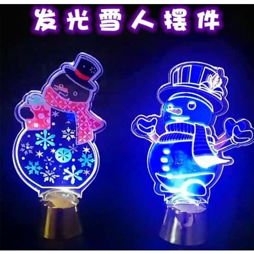 Christmas decorations scene layout gift boxed pendant pendants luminous acrylic snowman LED luminous children