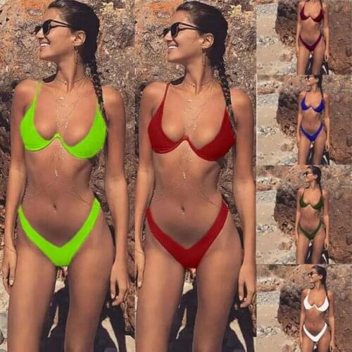 Sexy Women Push Up Bikini Set Underwire Women Swimsuit Swimwear 2021 Summer Hot Sale Bathing Suit Beach Wear