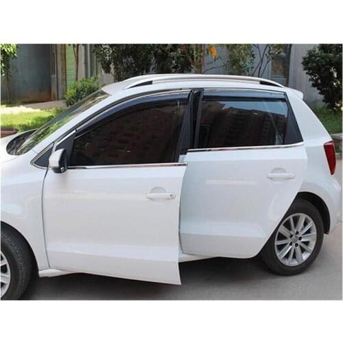 For VW Polo hatchback /sedan 2011-2015 2016 Window Visor Vent Shades Sun Rain Deflector Guard Awnings Car Styling Accessories
