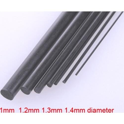 1mm 1.2mm 1.3mm 1.4mm carbon fiber bar Solid Carbon fibre rod diy model airplane stiffener Graphite Shaft Aircraft fixed rod
