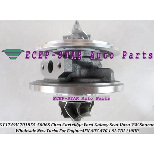 Turbo CHRA Cartridge GT1749V 701855-5006S 701855 Turbocharger For Volkswagen VW Sharan Galaxy Seat Ibiza AFN AUY AVG 1.9L 110HP