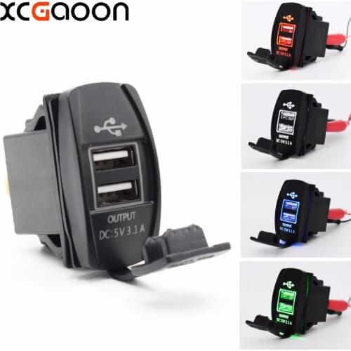 XCGaoon Universal USB Interface Socket Charger Adapter 3.1A Dual USB Car Charger Fit Lots of Cars