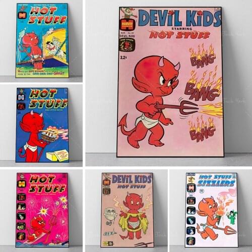 Vintage Devil Kids Cover Poster , Edgy, Magazine Cover, Wall Art, Aesthetic