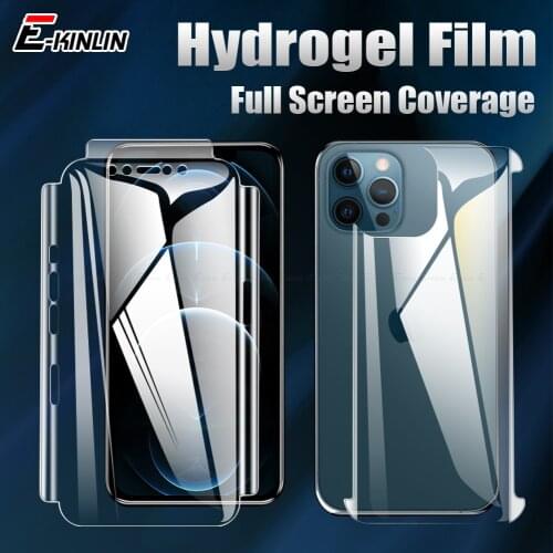 Full Cover Screen Protector For iPhone 12 11 Pro mini XS Max X XR 8 7 Plus SE 2020 HD Soft TPU Hydrogel Film Border Rim Sticker