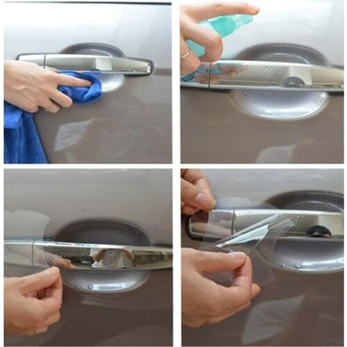 4Pcs Car Handle Protection Film Anti-Scratch Transparent Invisible Car Door Handle Scratches Protective Films car stickers