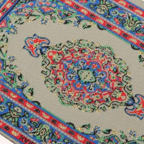 1/12 Dollhouse Miniature Embroidery Cloth Mat Rug Turkish Style Carpet Floor Covering Blue Area Rug