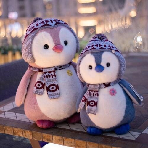 4Style Soft Scarf Penguin Plush Toys Stuffed Cartoon Animal Doll Fashion Toy For Kids Baby Lovely Girls Christmas Birthday Gift