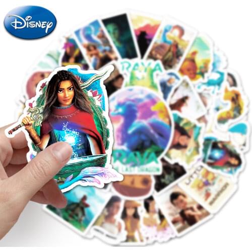 50Pc Disney Anime Raya and The Last Dragon Sticker Waterproof Skateboard Travel Suitcase Phone Laptop Suitcase Stickers Kid Toy