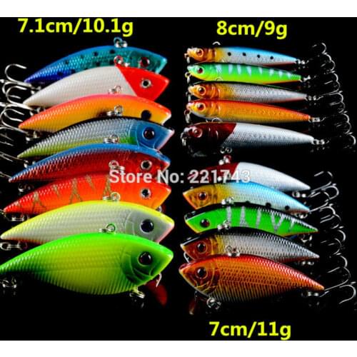 18pcs/Set Fishing Lures Mixed 3Models Hard Bait Artificial Make 18 Color VIB Lure Pencil Fishing Tackle Mix Fishing Bait