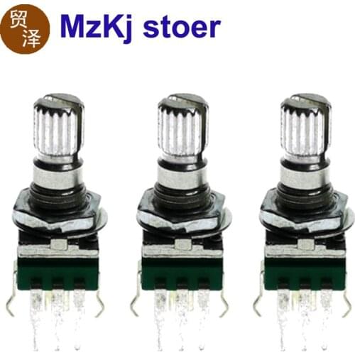 3PCS NEW R09 B10K B100K Precision Adjustable Potentiometer R09 Vertical Curved Foot Single Link 10K 100K 15mm Flower Shaft