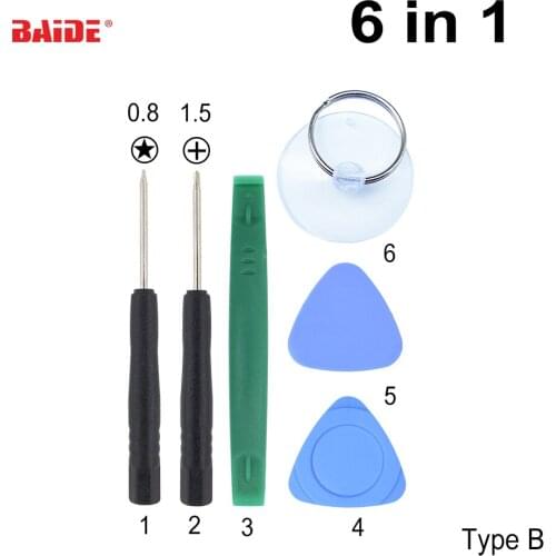 6 In 1 Cell Phones Opening Pry Mobile Phone Repair Tool Kit Screwdriver Set For Iphone 500set/lot
