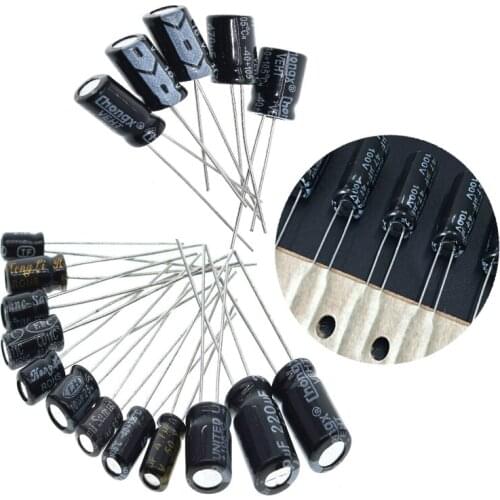 60pcs0.1UF-470UFImpedance high frequency aluminum electrolytic capacitor