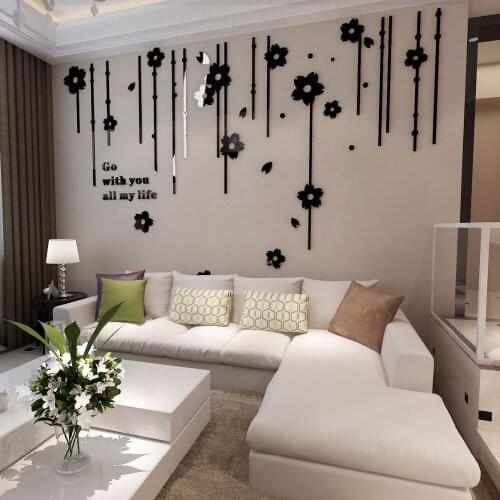 Flower Tassels Acrylic 3D wall stickers Dreams Link Living room Bedroom DIY art wall decor TV wall waterproof decoration