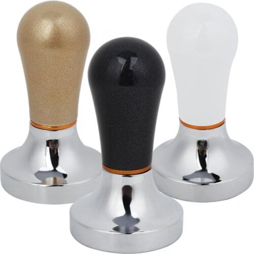 57.5mm Espresso Coffee Tamper Aluminum Coffee Tamper with Wooden Handle for Coffee Maker Espresso Tool Latte Art Pen Tamper