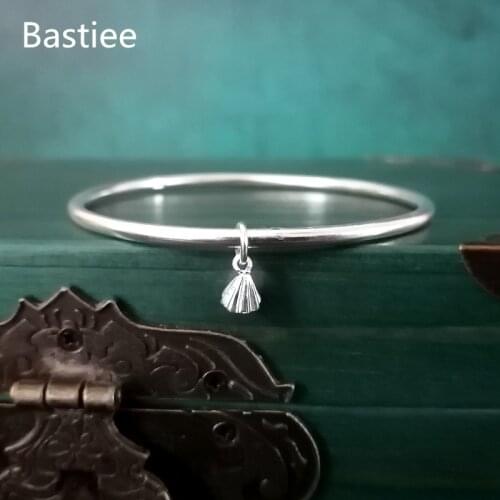 Bastiee 999 Silver Bangles For Women Simple Bracelet Lotus Root Chinese Hmong Handmade Jewelry Hanfu Accessories Elegant Bangle