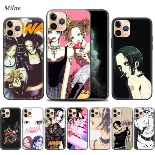 Nana Anime Case for Apple iPhone 11 Pro X XS Max XR X 7 8 6 6S Plus 5 5S SE 12 Mini Black Soft Phone Cover Coque Silicone Tampa