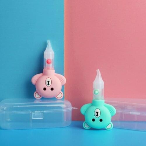 Wonderlife Kids Newborn Nasal Aspirator Cartoon Bear Silicone Baby Safety Nose Cleaner Vacuum Suction Sniffling Equipment