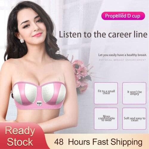 USB Charging Electric Breast Massage Bra Vibration Chest Massager Growth Enlargement Enhancer Breast Heating Stimulator Machine