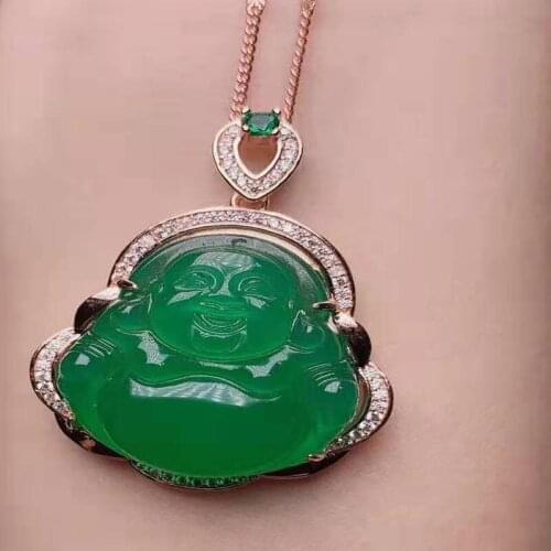 Fine jewelry 925 silver Carnelian Mile FO Amulet Charms Good Quality Smile Buddha
