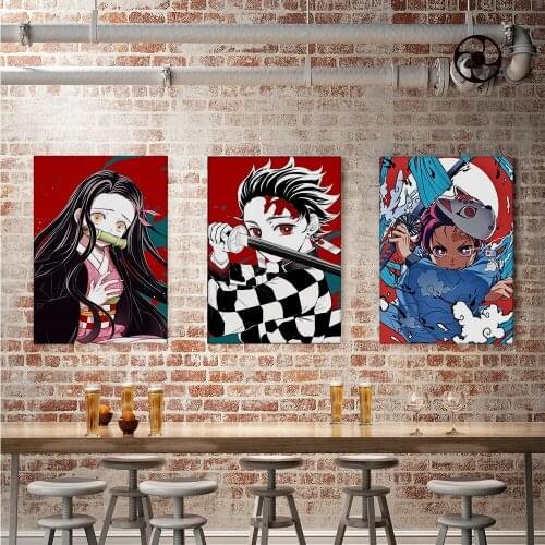 Canvas Painting Anime Demon Slayer Wall Art Poster Nordic Picture Demon Slayer Canvas Home Decoration Oil Painting Home Decor