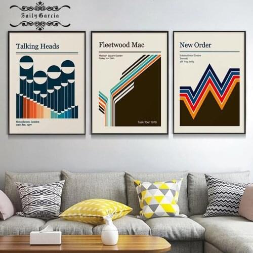 Fleetwood Mac Talking Heads Gig Poster Popular Music Band Star Art Canvas Painting Retro Wall Print Bar Cafe Club Decor Picture