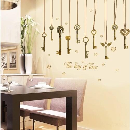 The Key Of Love Wall Sticker Exquisite Keys Wallpaper For Living Room Bedroom TV Background Home Decoration Wall Mural