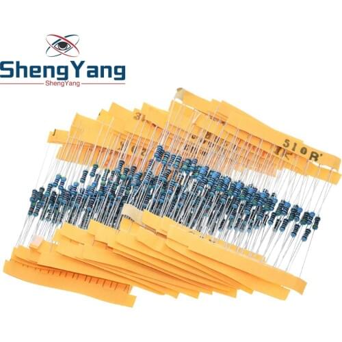 300 600 PCS /Set 1/4W Resistance 1% 30 Kinds Each Value Metal Film Resistor Assortment Kit resistors 100R 1K 47K 10K 100K 4K7