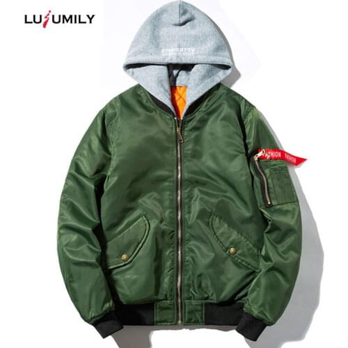 Lusumily Cotton Inside Army Green Jacket Women Streetwear military Coat Female Hoodie Solid Hip Hop Loose Tops Bomber Jackets