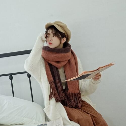 Mingjiebihuo new arrival fashion autumn and winter thick warm double-sided solid tassel comfortable soft scarf