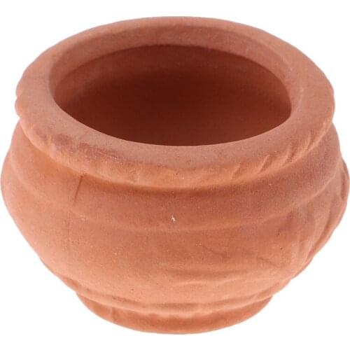 1/12 Dollhouse Miniature Mini Ceramic Flowerpot Simulation Furniture Flower Pot for Doll House Decoration