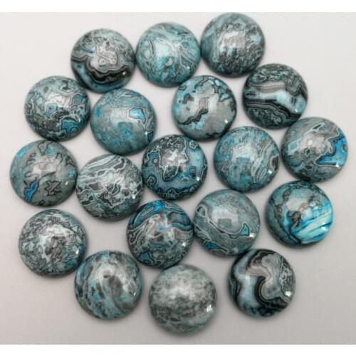 Fashion round blue onyx natural stone beads Good quality charm 16mm CAB cabochon 50Pcs/lot for jewelry making Ring accessories